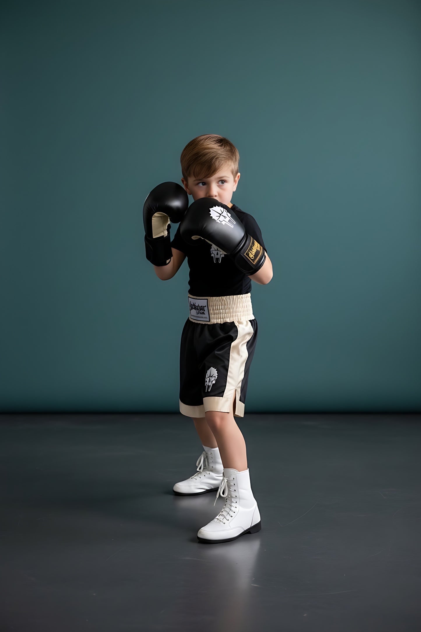 Panther Kinderboxhandschuhe schwarz