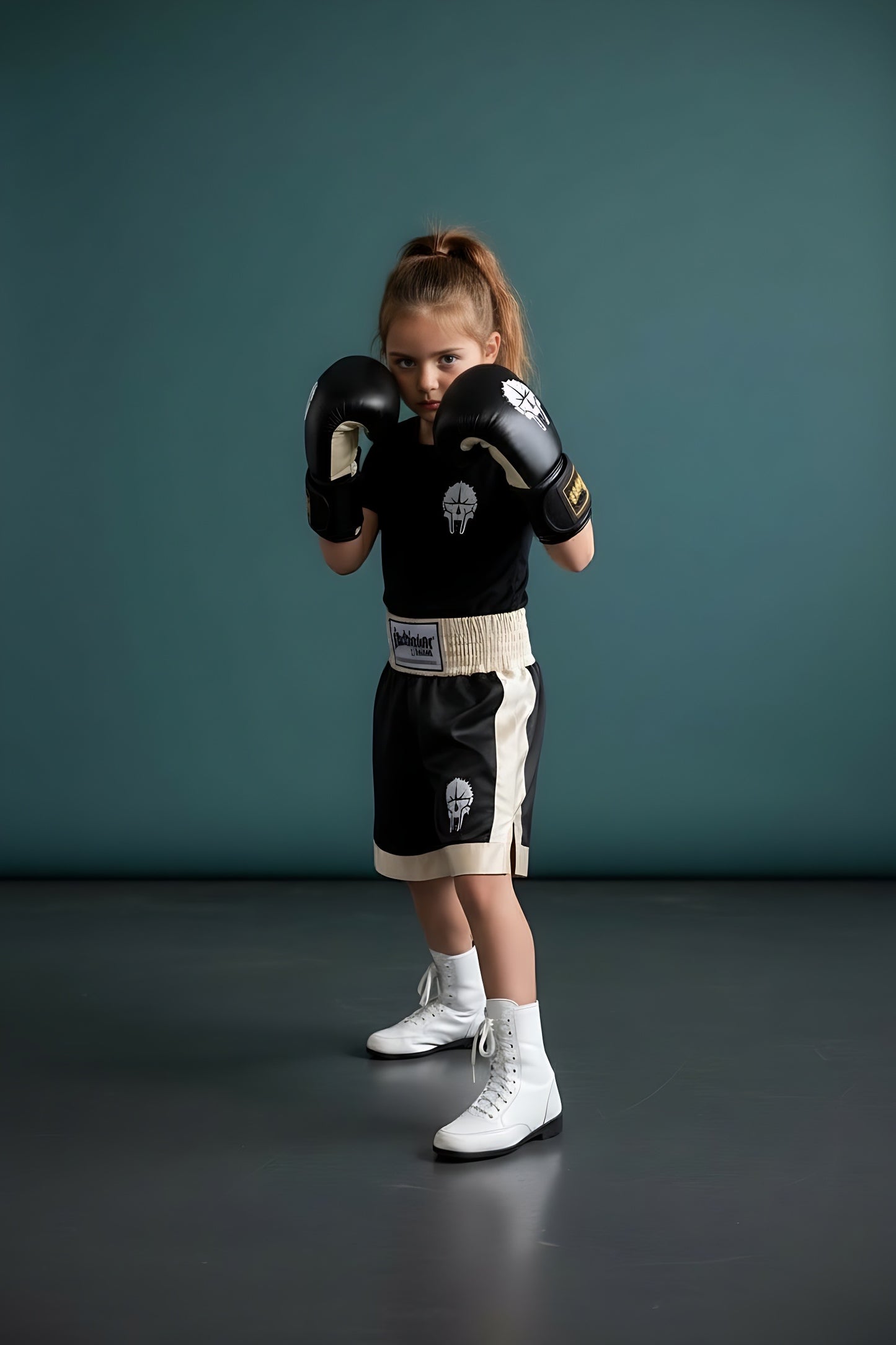 Panther Kinderboxhandschuhe schwarz